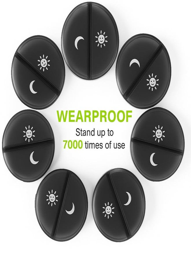 vigor path 7-Day Pill Organizer with Two Compartments Per Day, Ideal for Pills/Vitamins/Fish Oil/Supplements Storage, BPA-Free and Easy to Clean (Black) - Image 4